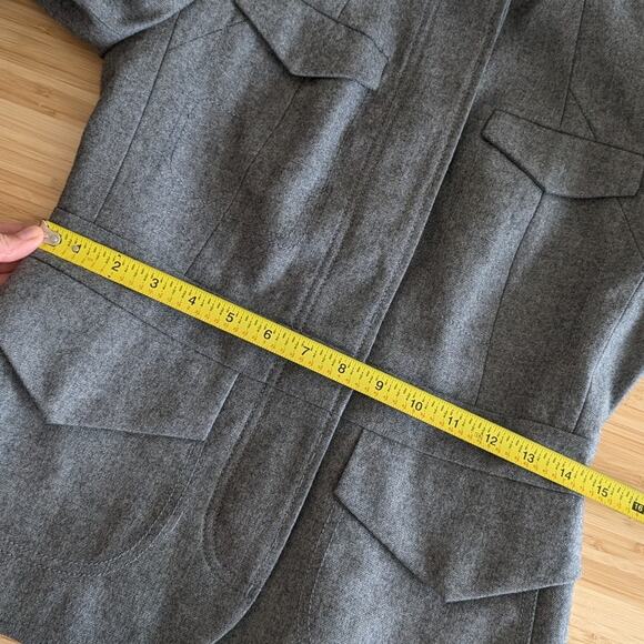 Banana Republic Gray Button Wool Military Blazer Overcoat Jacket, size 2 - Picture 6 of 10